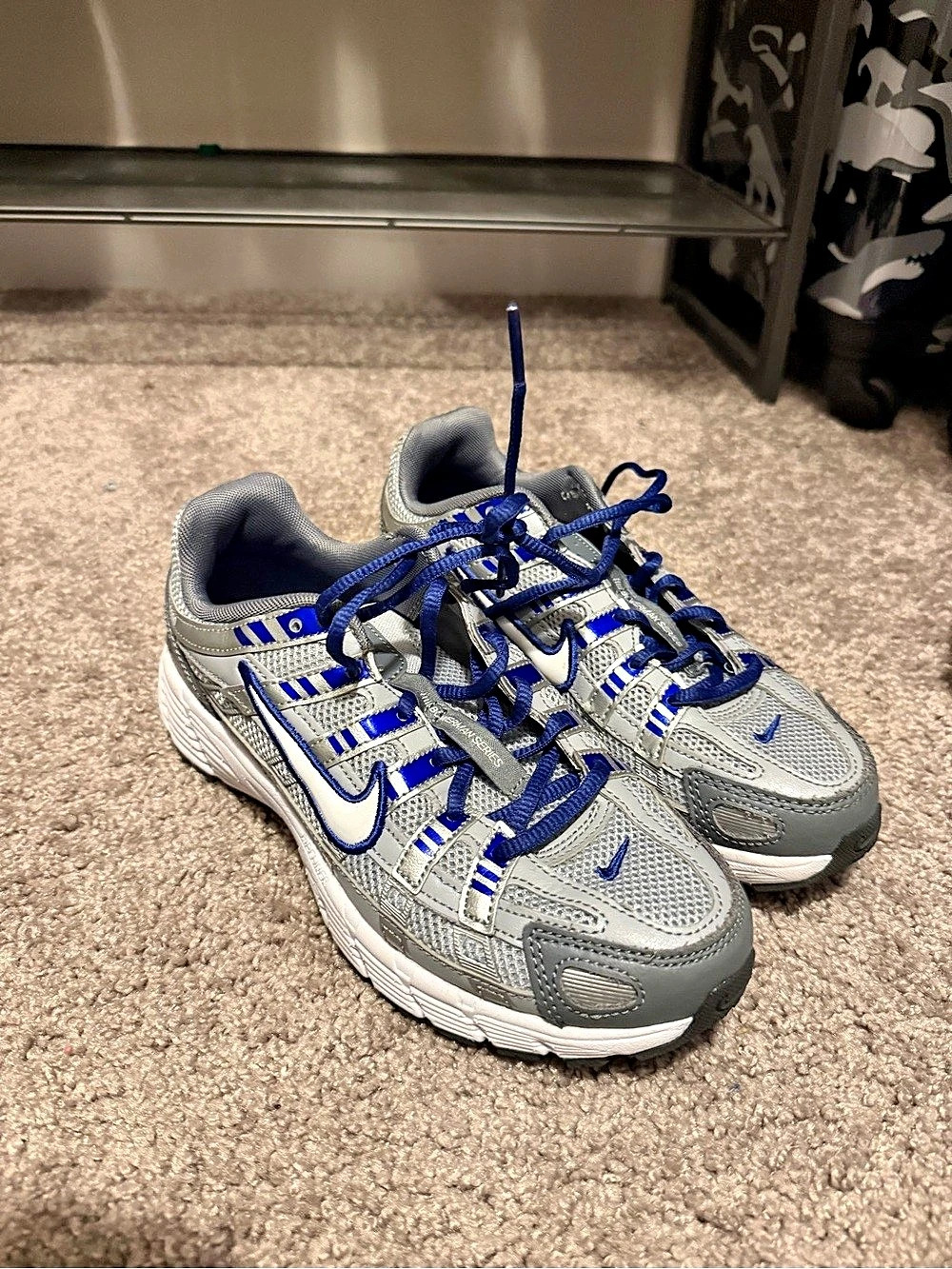 Nike P-6000 Gray & Blue Athletic Shoes